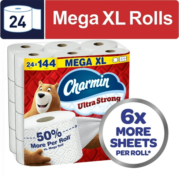 Charmin Toilet Paper Ultra Strong (24 Mega XL Rolls)