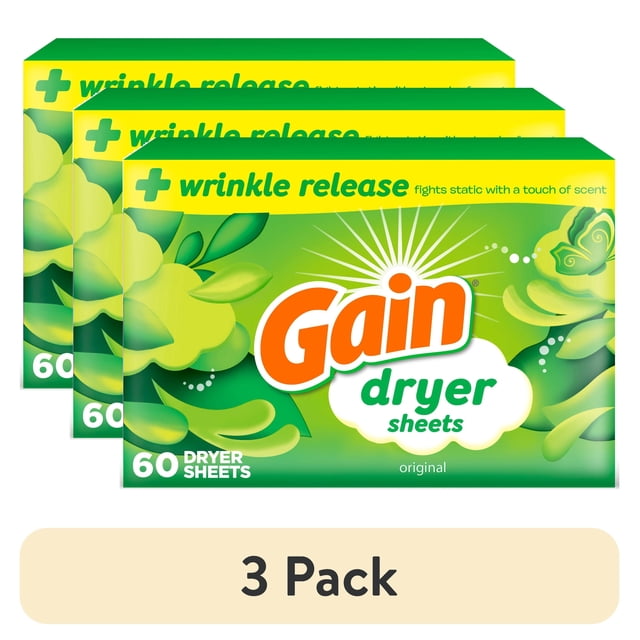 Gain Dryer Sheets Original Fresh (3-Pack, 60 Count)