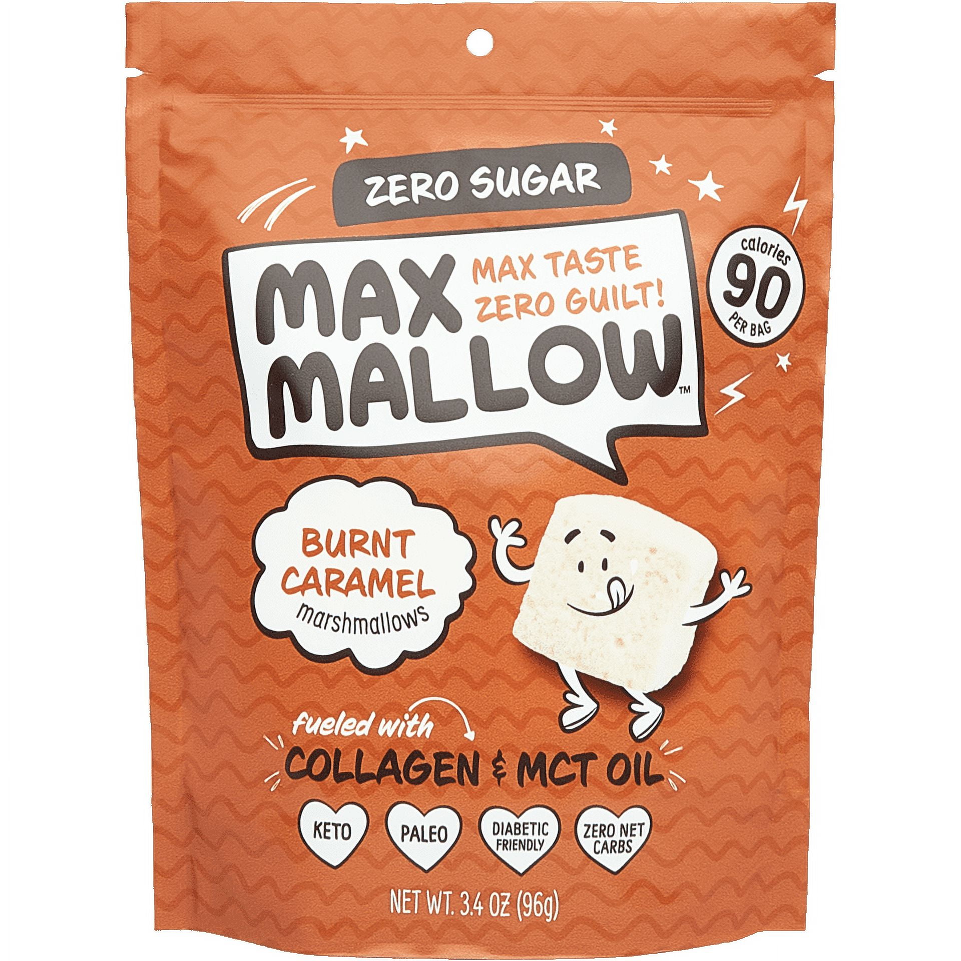 Know Brainer Max Mallow Burnt Caramel Zero Sugar Marshmallows (3.4 oz)