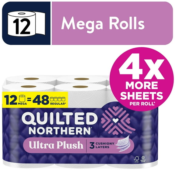 Quilted Northern Ultra Plush 3-Ply Toilet Paper (12 Mega Rolls)