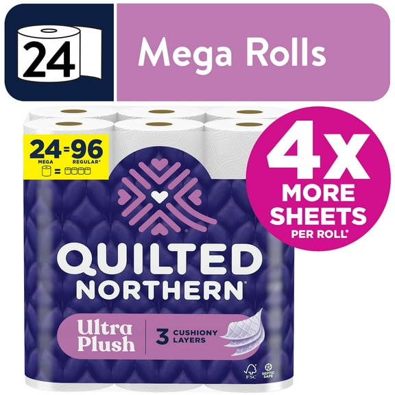 Quilted Northern Ultra Plush 3-Ply Toilet Paper (24 Mega Rolls)